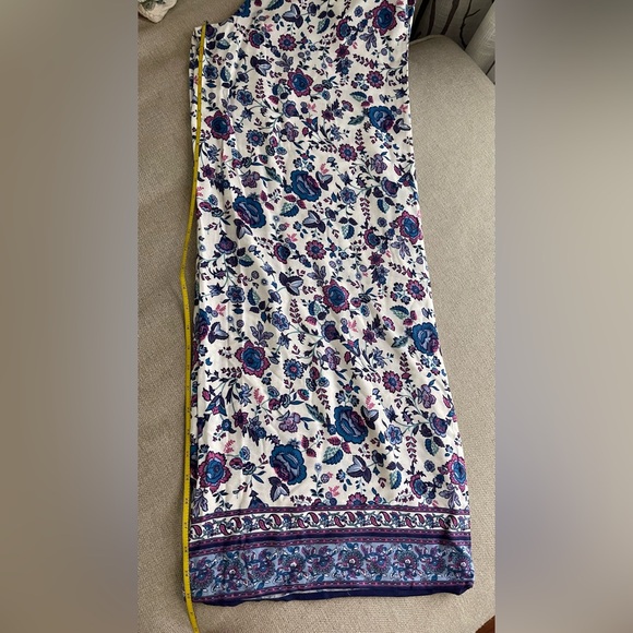 New Joie Drawstring Floral Paisley Print Wide Leg Palazzo Pants Size M - Picture 9 of 10